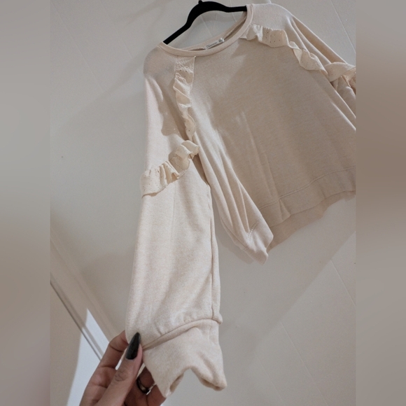89th & Madison Cream Ruffle Sweatshirt - Picture 6 of 8
